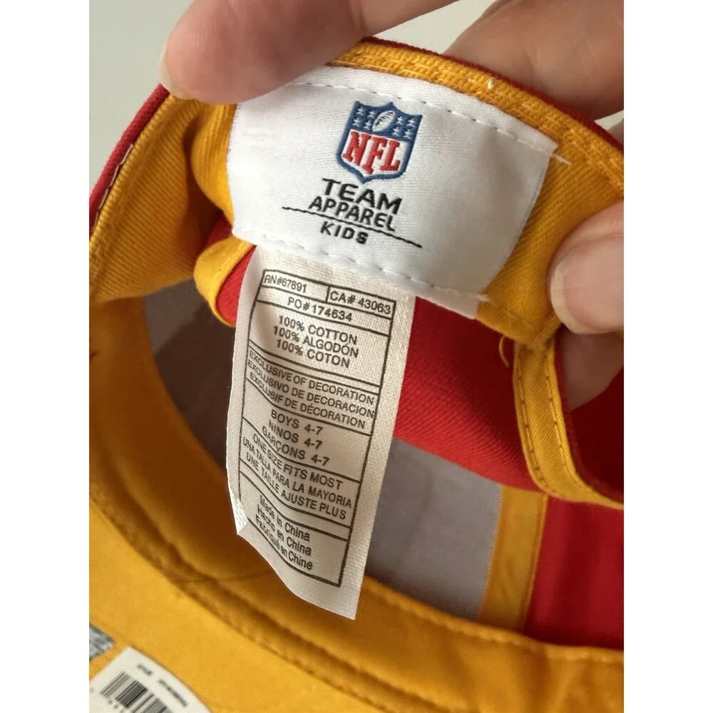 KC Chiefs NFL Kids Apparel All Fabric Hat Adjustable Size Boys 4-7 Fade SnapBack